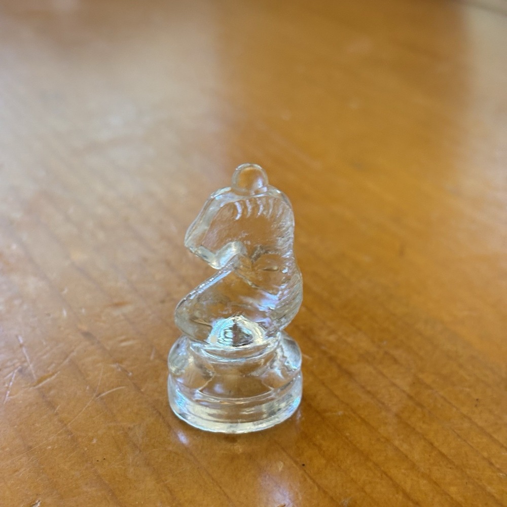 Clear Glass Knight Chess Replacement Piece Tabletop Strategy Board Game 2 Inches
